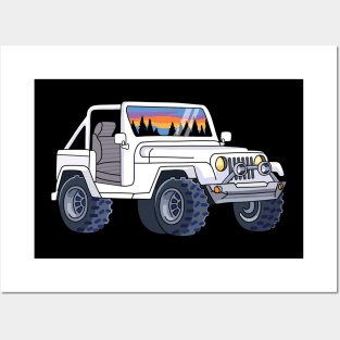 Aesthetic White Jeep Posters and Art